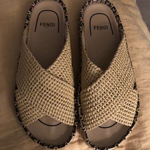 Fendi Reflection type Woven Slides
